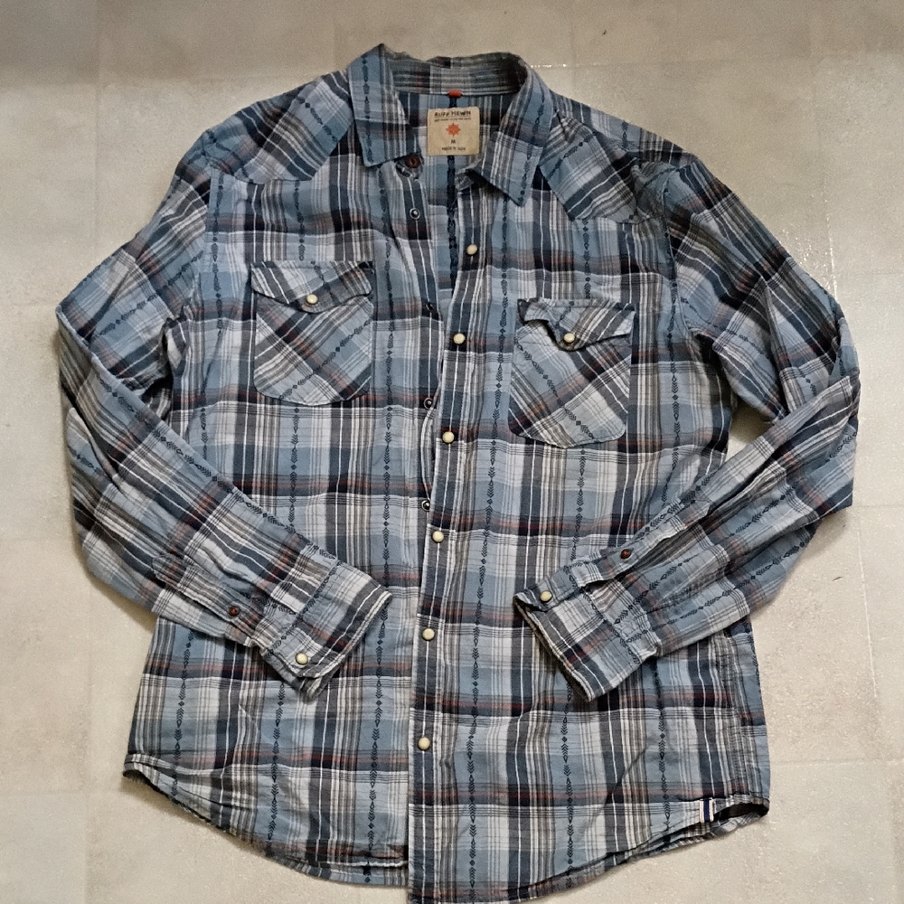 Ruff Hewn Blue and Gray Plaid Shirt
